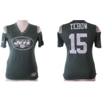 Nike New York Jets #15 Tim Tebow 2012 Green Womens Field Flirt Fashion Jersey