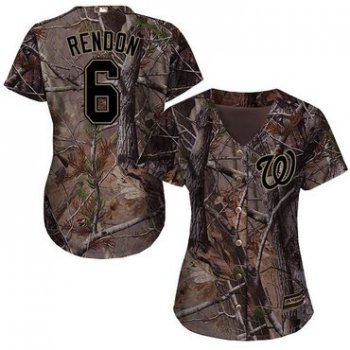 Nationals #6 Anthony Rendon Camo Realtree Collection Cool Base Women's Stitched Baseball Jersey