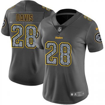 Women's Nike Pittsburgh Nike Steelers #28 Sean Davis Gray Static NFL Vapor Untouchable Game Jersey