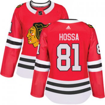 Adidas Chicago Blackhawks #81 Marian Hossa Red Home Authentic Women's Stitched NHL Jersey