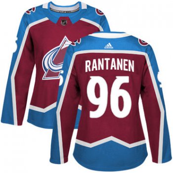 Adidas Colorado Avalanche #96 Mikko Rantanen Burgundy Home Authentic Women's Stitched NHL Jersey