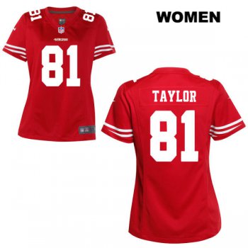 Women's Nike San Francisco 49ers #81 Trent Taylor Stitched Home Red Game Football Jersey