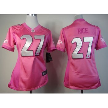 Nike Baltimore Ravens #27 Ray Rice Pink Love Womens Jersey