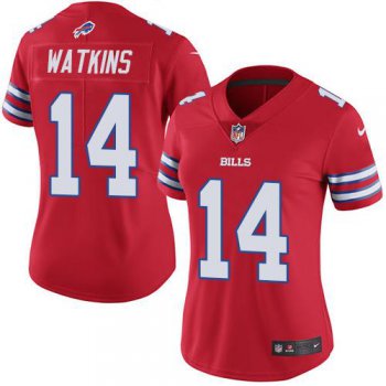 Nike Bills #14 Sammy Watkins Red Women's Stitched NFL Limited Rush Jersey