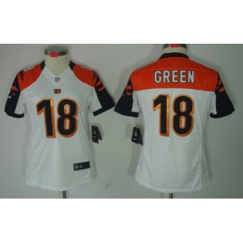 Nike Cincinnati Bengals #18 A.J. Green White Limited Womens Jersey