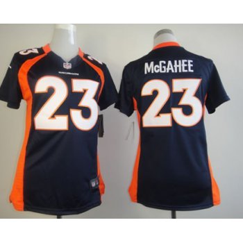 Nike Denver Broncos #23 Willis McGahee Blue Game Womens Jersey