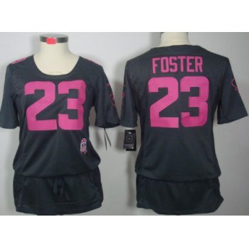 Nike Houston Texans #23 Arian Foster Breast Cancer Awareness Gray Womens Jersey