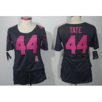 Nike Houston Texans #44 Ben Tate Breast Cancer Awareness Gray Womens Jersey