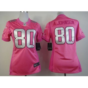 Nike Houston Texans #80 Andre Johnson Pink Love Womens Jersey