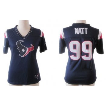 Nike Houston Texans #99 J.J. Watt 2012 Blue Womens Field Flirt Fashion Jersey