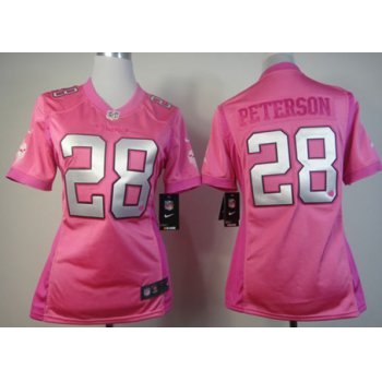 Nike Minnesota Vikings #28 Adrian Peterson Pink Love Womens Jersey