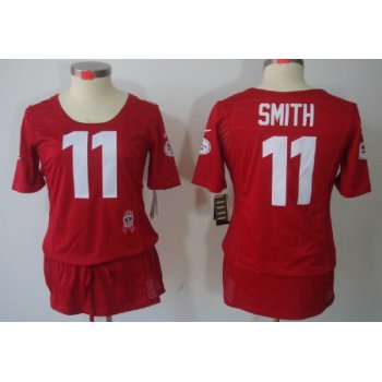 Nike San Francisco 49ers #11 Alex Smith Breast Cancer Awareness Red Womens Jersey