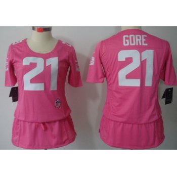 Nike San Francisco 49ers #21 Frank Gore Breast Cancer Awareness Pink Womens Jersey