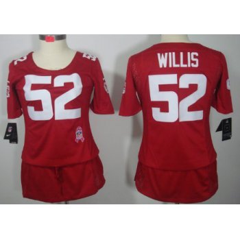 Nike San Francisco 49ers #52 Patrick Willis Breast Cancer Awareness Red Womens Jersey