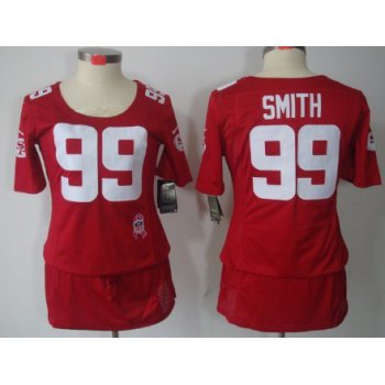 Nike San Francisco 49ers #99 Aldon Smith Breast Cancer Awareness Red Womens Jersey