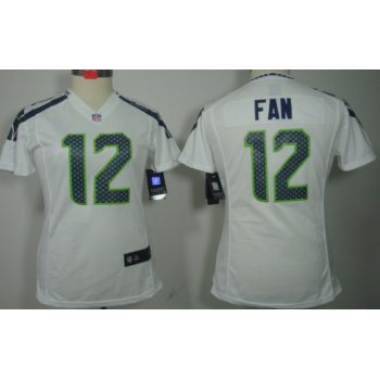 Nike Seattle Seahawks #12 Fan White Limited Womens Jersey