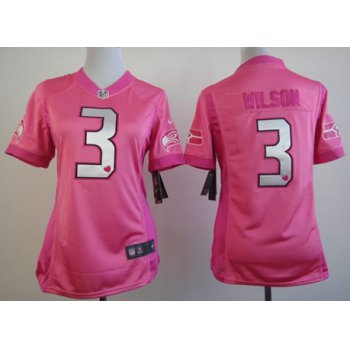 Nike Seattle Seahawks #3 Russell Wilson Pink Love Womens Jersey