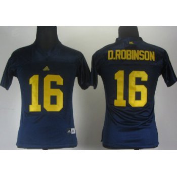 Michigan Wolverines #16 Denard Robinson Navy Blue Womens Jersey