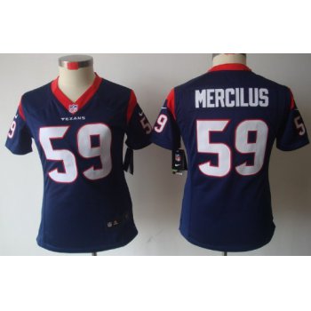 Nike Houston Texans #59 Whitney Mercilus Blue Limited Womens Jersey