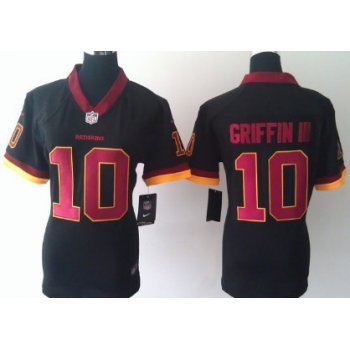 Nike Washington Redskins #10 Robert Griffin III Black Game Womens Jersey