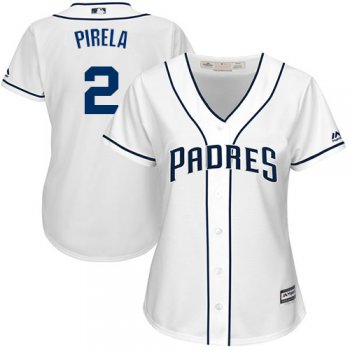 Padres #2 Jose Pirela White Home Women's Stitched Baseball Jersey