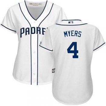 Padres #4 Wil Myers White Home Women's Stitched Baseball Jersey