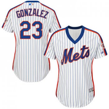 Mets #23 Adrian Gonzalez White(Blue Strip) Alternate Women's Stitched Baseball Jersey