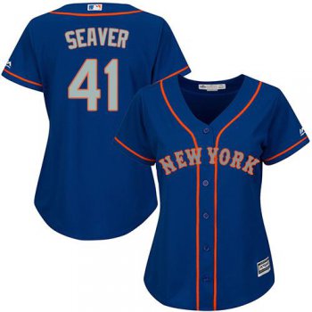 Mets #41 Tom Seaver Blue(Grey NO.) Alternate Women's Stitched Baseball Jersey