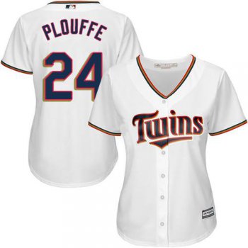 Twins #24 Trevor Plouffe White Home Women's Stitched Baseball Jersey