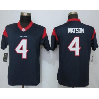 Women's 2017 NFL Draft Houston Texans #4 Deshaun Watson Navy Blue Alternate Stitched NFL Nike Limited Jersey