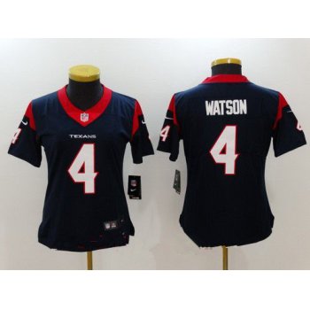 Women's Houston Texans #4 Deshaun Watson Navy Blue 2017 Vapor Untouchable Stitched NFL Nike Limited Jersey