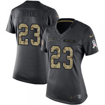 Women's Nike NFL Buffalo Bills #23 Micah Hyde 2016 Salute to Service Limited Black Women's Jersey