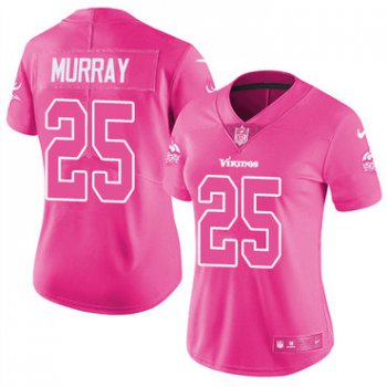 Nike Vikings #25 Latavius Murray Pink Women's Stitched NFL Limited Rush Fashion Jersey