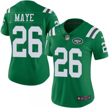 Women's Nike Jets #26 Marcus Maye Green Stitched NFL Limited Rush Jersey