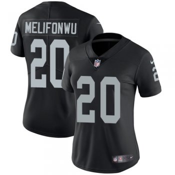 Women's Nike Raiders #20 Obi Melifonwu Black Team Color Stitched NFL Vapor Untouchable Limited Jersey