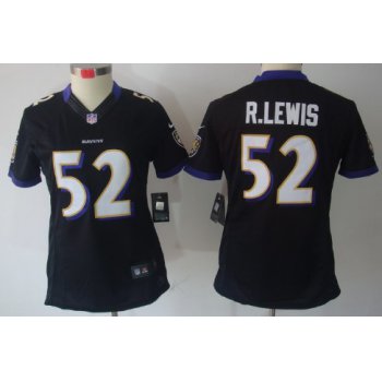 Nike Baltimore Ravens #52 Ray Lewis Black Limited Womens Jersey