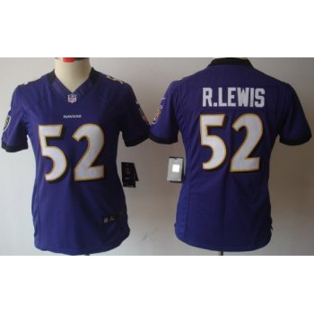 Nike Baltimore Ravens #52 Ray Lewis Purple Limited Womens Jersey