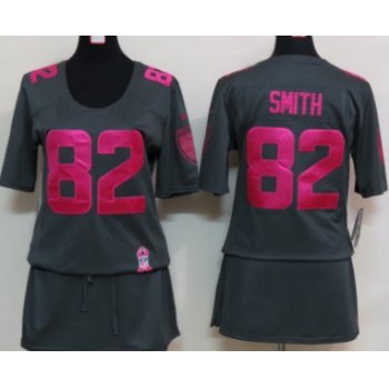 Nike Baltimore Ravens #82 Torrey Smith Breast Cancer Awareness Gray Womens Jersey