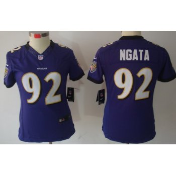 Nike Baltimore Ravens #92 Haloti Ngata Purple Limited Womens Jersey