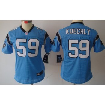 Nike Carolina Panthers #59 Luke Kuechly Light Blue Limited Womens Jersey