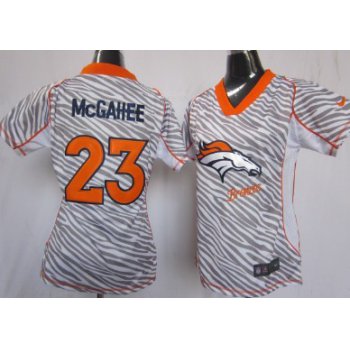 Nike Denver Broncos #23 Willis McGahee 2012 Womens Zebra Fashion Jersey