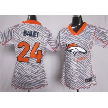 Nike Denver Broncos #24 Champ Bailey 2012 Womens Zebra Fashion Jersey