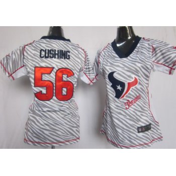 Nike Houston Texans #56 Brian Cushing 2012 Womens Zebra Fashion Jersey