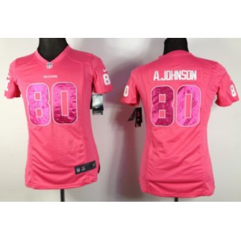 Nike Houston Texans #80 Andre Johnson Pink Sweetheart Diamond Womens Jersey