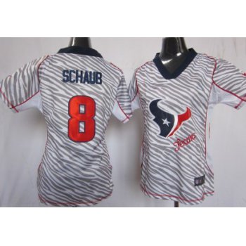 Nike Houston Texans #8 Matt Schaub 2012 Womens Zebra Fashion Jersey