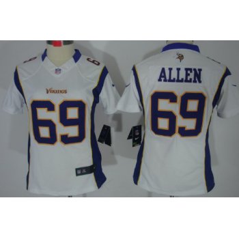 Nike Minnesota Vikings #69 Jared Allen White Limited Womens Jersey