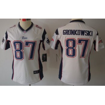 Nike New England Patriots #87 Rob Gronkowski White Limited Womens Jersey