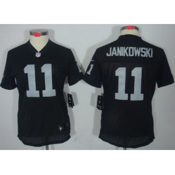 Nike Oakland Raiders #11 Sebastian Janikowski Black Limited Womens Jersey