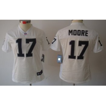 Nike Oakland Raiders #17 Denarius Moore White Limited Womens Jersey