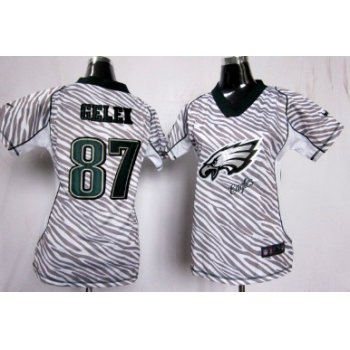 Nike Philadelphia Eagles #87 Brent Celek 2012 Womens Zebra Fashion Jersey